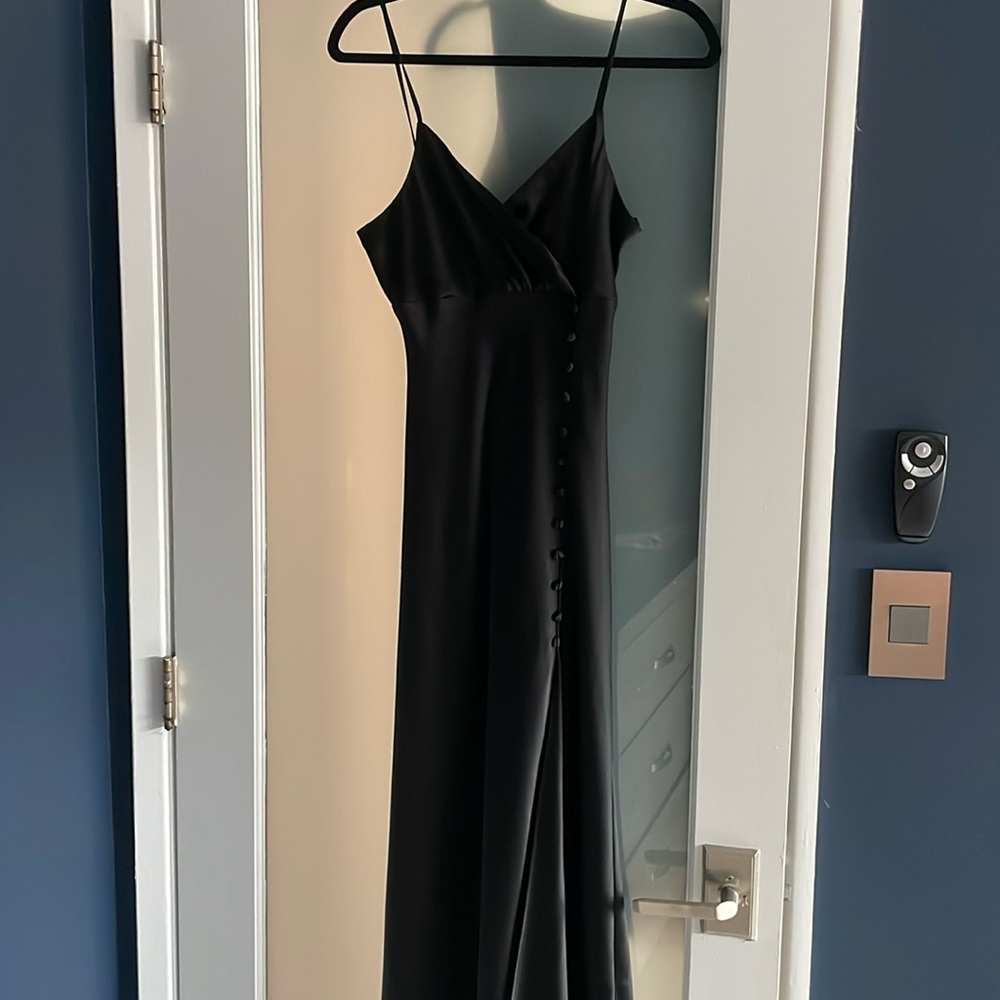 Brand new Zara black silk dress with slit